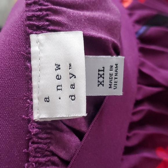 NWOT A New Day Accordian Pleated Purple Floral Print Skirt XXL - Picture 4 of 7